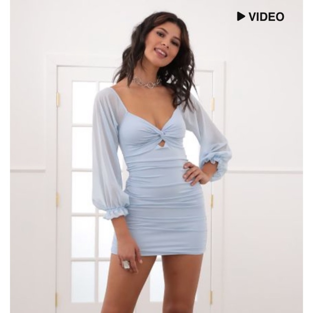 Lucy In The Sky Dress-Denisse Chiffon Sheer Sleeve